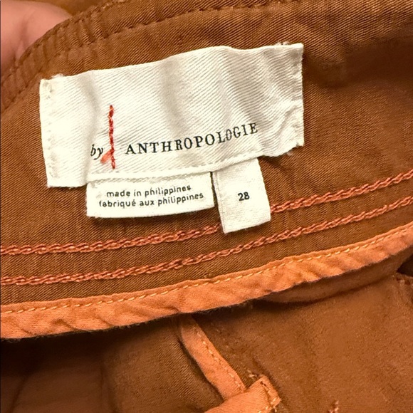 Anthropologie Wide Leg Relaxed Pants Sz 28 Rust Brown - Picture 3 of 5